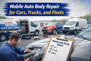 mobile auto body repair for cars trucks and fleets with on-site service